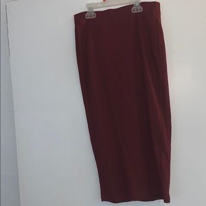Red midi skirt